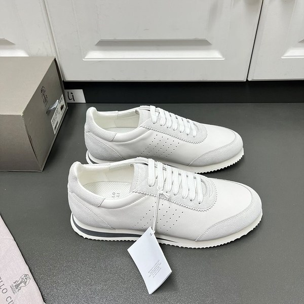 BRUNELLO CUCINELLI 브루넬로 쿠치넬리 남성 가죽 로우탑 스니커즈 / 화이트 [매장가166만원대]