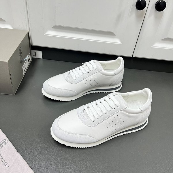 BRUNELLO CUCINELLI 브루넬로 쿠치넬리 남성 가죽 로우탑 스니커즈 / 화이트 [매장가166만원대]