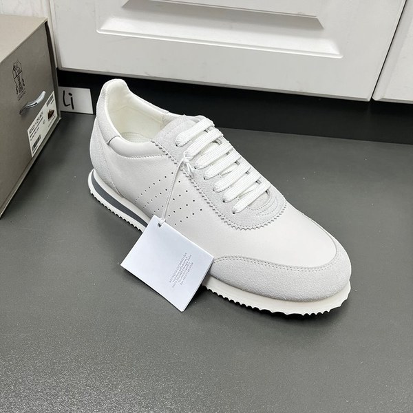 BRUNELLO CUCINELLI 브루넬로 쿠치넬리 남성 가죽 로우탑 스니커즈 / 화이트 [매장가166만원대]