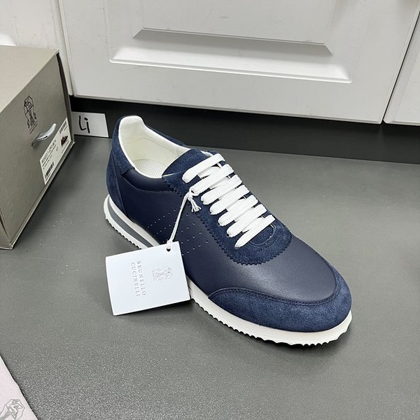 BRUNELLO CUCINELLI 브루넬로 쿠치넬리 남성 가죽 로우탑 스니커즈 / 블루 [매장가166만원대]