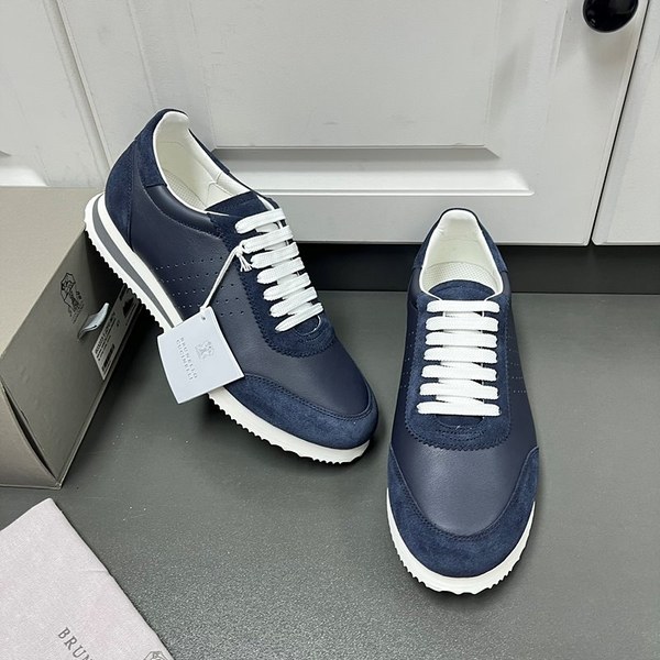 BRUNELLO CUCINELLI 브루넬로 쿠치넬리 남성 가죽 로우탑 스니커즈 / 블루 [매장가166만원대]