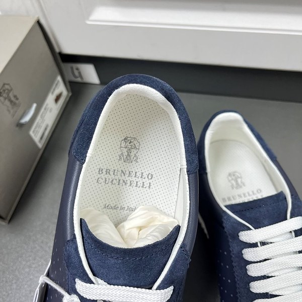 BRUNELLO CUCINELLI 브루넬로 쿠치넬리 남성 가죽 로우탑 스니커즈 / 블루 [매장가166만원대]