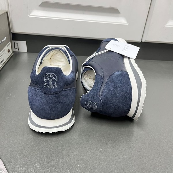 BRUNELLO CUCINELLI 브루넬로 쿠치넬리 남성 가죽 로우탑 스니커즈 / 블루 [매장가166만원대]