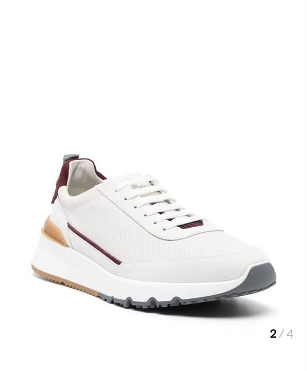 BRUNELLO CUCINELLI 브루넬로 쿠치넬리 남성 로고 디테일 레이스업 스니커즈 / 화이트 [매장가166만원대]