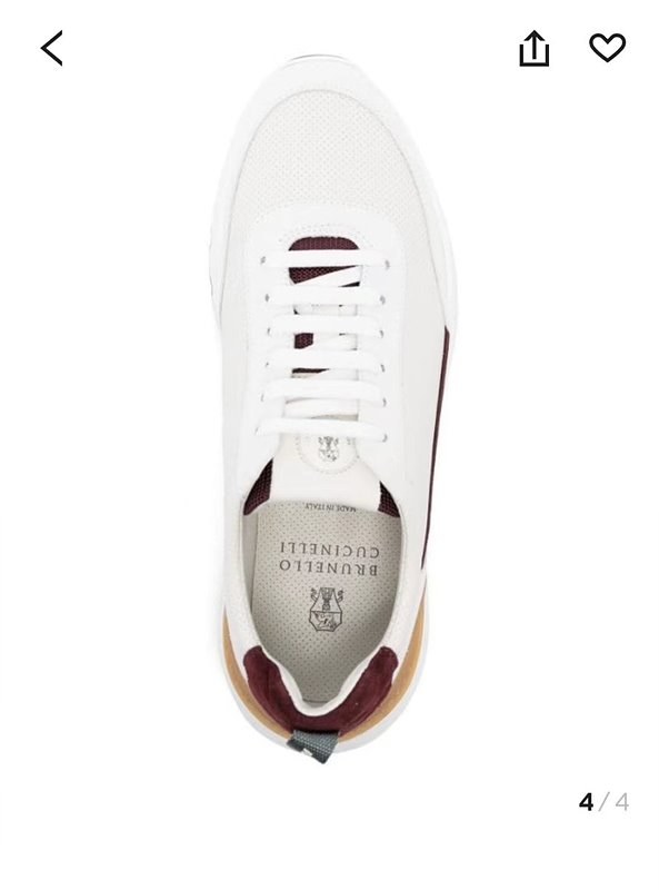 BRUNELLO CUCINELLI 브루넬로 쿠치넬리 남성 로고 디테일 레이스업 스니커즈 / 화이트 [매장가166만원대]