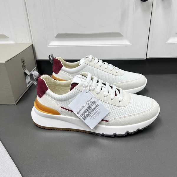 BRUNELLO CUCINELLI 브루넬로 쿠치넬리 남성 로고 디테일 레이스업 스니커즈 / 화이트 [매장가166만원대]