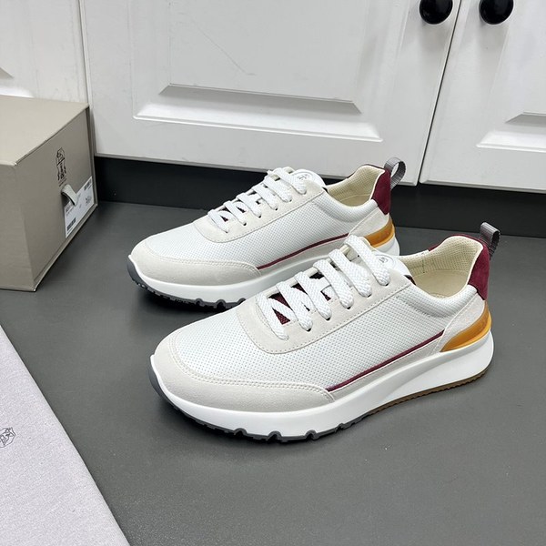 BRUNELLO CUCINELLI 브루넬로 쿠치넬리 남성 로고 디테일 레이스업 스니커즈 / 화이트 [매장가166만원대]