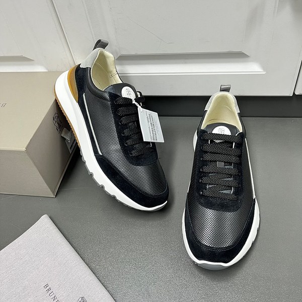 BRUNELLO CUCINELLI 브루넬로 쿠치넬리 남성 로고 디테일 레이스업 스니커즈 / 블랙 [매장가166만원대]