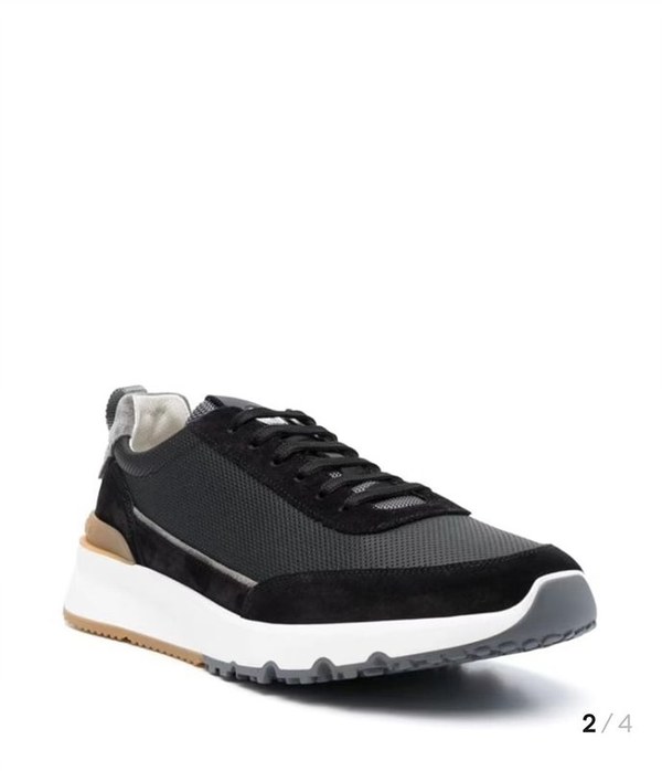 BRUNELLO CUCINELLI 브루넬로 쿠치넬리 남성 로고 디테일 레이스업 스니커즈 / 블랙 [매장가166만원대]