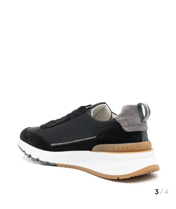 BRUNELLO CUCINELLI 브루넬로 쿠치넬리 남성 로고 디테일 레이스업 스니커즈 / 블랙 [매장가166만원대]