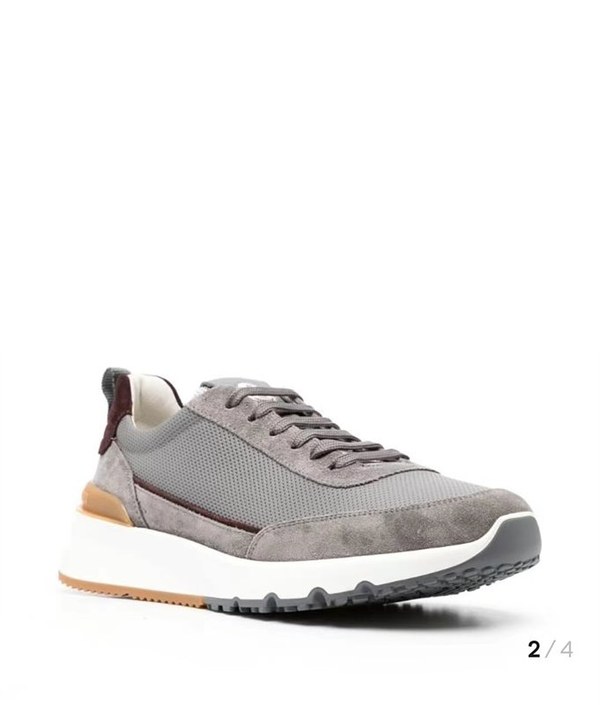 BRUNELLO CUCINELLI 브루넬로 쿠치넬리 남성 로고 디테일 레이스업 스니커즈 / 그레이 [매장가166만원대]