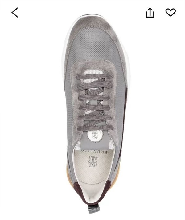 BRUNELLO CUCINELLI 브루넬로 쿠치넬리 남성 로고 디테일 레이스업 스니커즈 / 그레이 [매장가166만원대]