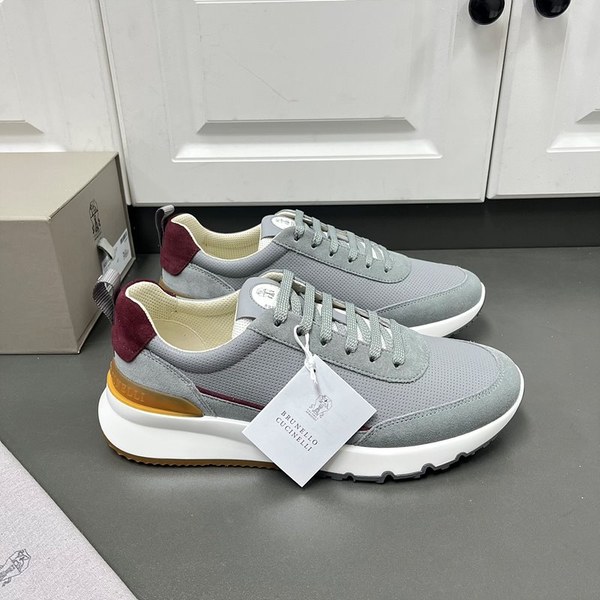 BRUNELLO CUCINELLI 브루넬로 쿠치넬리 남성 로고 디테일 레이스업 스니커즈 / 그레이 [매장가166만원대]
