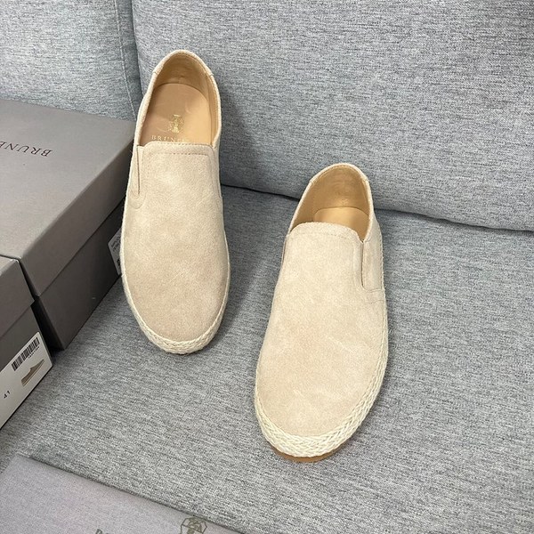 BRUNELLO CUCINELLI 브루넬로 쿠치넬리 남성 라운드 토 스웨이드 로퍼 / 베이지 [매장가135만원대]