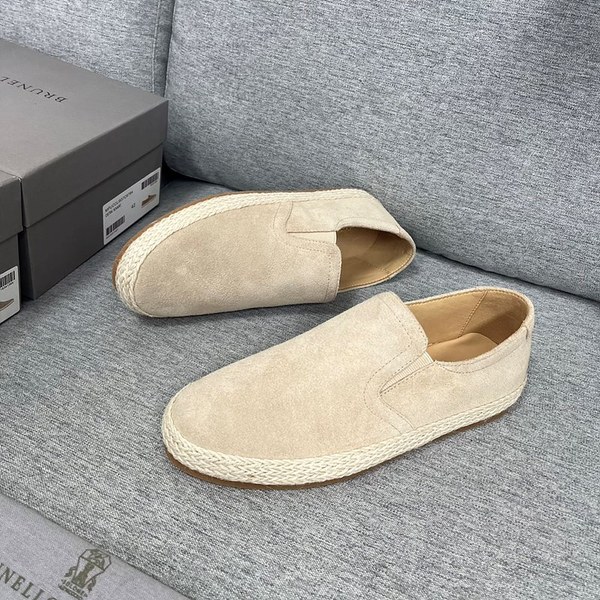 BRUNELLO CUCINELLI 브루넬로 쿠치넬리 남성 라운드 토 스웨이드 로퍼 / 베이지 [매장가135만원대]