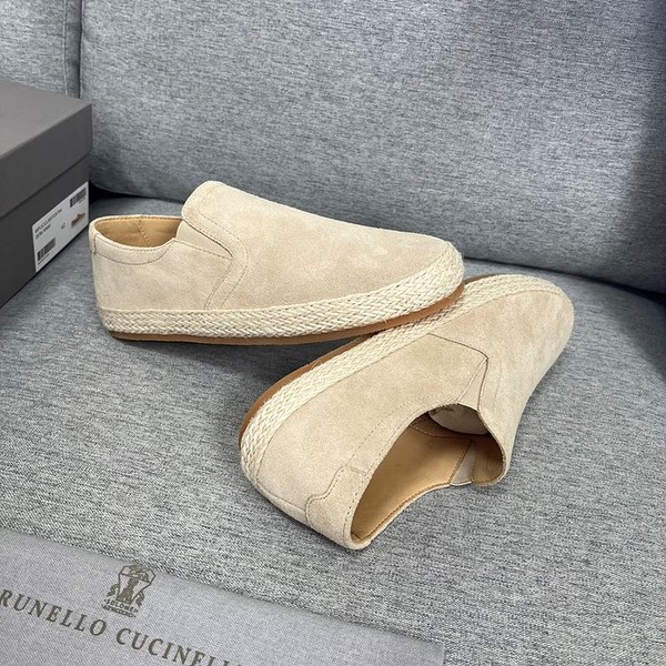 BRUNELLO CUCINELLI 브루넬로 쿠치넬리 남성 라운드 토 스웨이드 로퍼 / 베이지 [매장가135만원대]