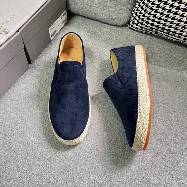 BRUNELLO CUCINELLI 브루넬로 쿠치넬리 남성 라운드 토 스웨이드 로퍼 / 블루 [매장가135만원대]