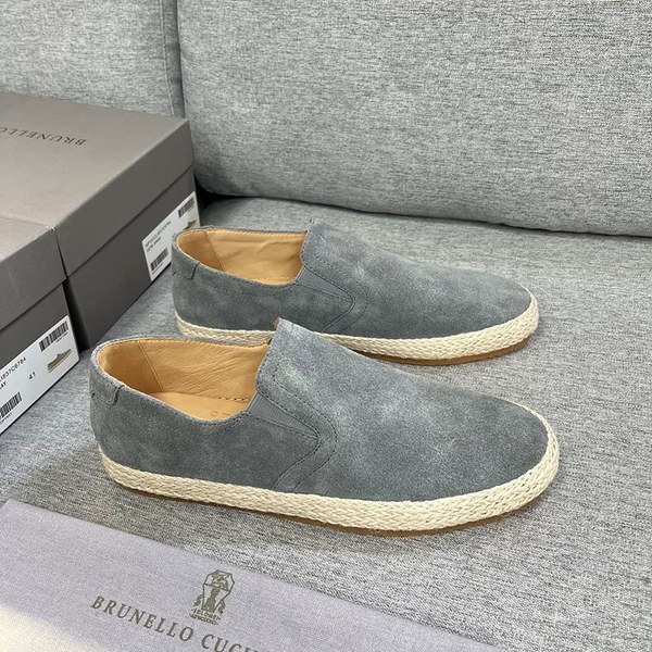 BRUNELLO CUCINELLI 브루넬로 쿠치넬리 남성 라운드 토 스웨이드 로퍼 / 그레이 [매장가135만원대]