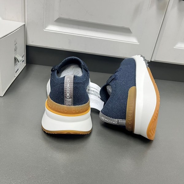 BRUNELLO CUCINELLI 브루넬로 쿠치넬리 남성 니트 로우탑 스니커즈 / 블루 [매장가165만원대]