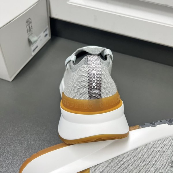 BRUNELLO CUCINELLI 브루넬로 쿠치넬리 남성 니트 로우탑 스니커즈 / 라이트그레이 [매장가165만원대]