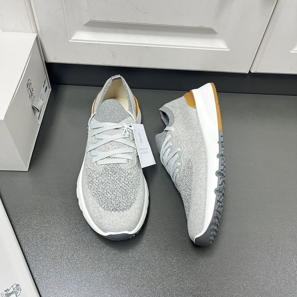 BRUNELLO CUCINELLI 브루넬로 쿠치넬리 남성 니트 로우탑 스니커즈 / 라이트그레이 [매장가165만원대]