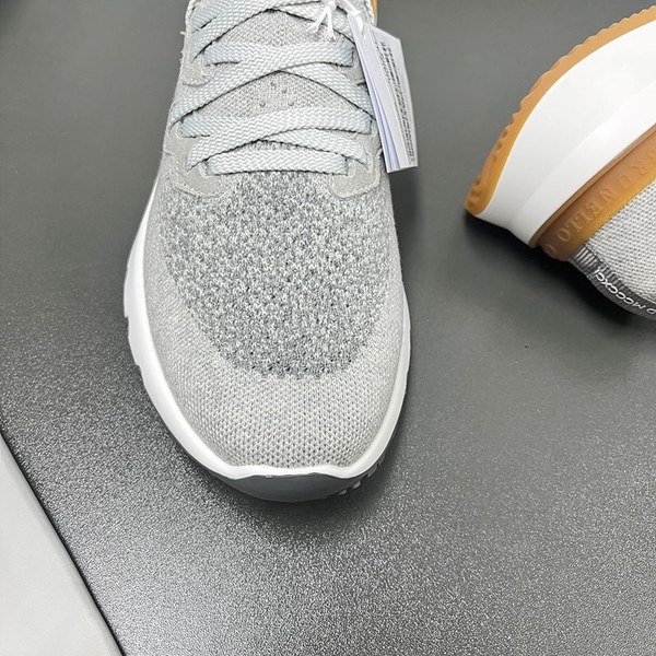 BRUNELLO CUCINELLI 브루넬로 쿠치넬리 남성 니트 로우탑 스니커즈 / 라이트그레이 [매장가165만원대]