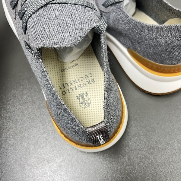 BRUNELLO CUCINELLI 브루넬로 쿠치넬리 남성 니트 로우탑 스니커즈 / 그레이 [매장가165만원대]
