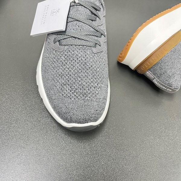 BRUNELLO CUCINELLI 브루넬로 쿠치넬리 남성 니트 로우탑 스니커즈 / 그레이 [매장가165만원대]