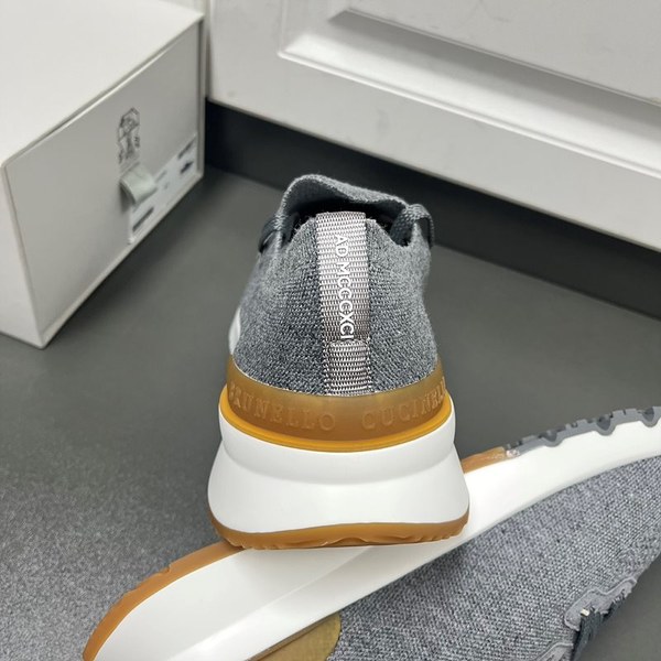 BRUNELLO CUCINELLI 브루넬로 쿠치넬리 남성 니트 로우탑 스니커즈 / 그레이 [매장가165만원대]