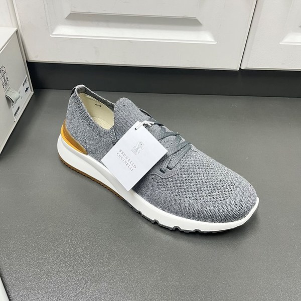 BRUNELLO CUCINELLI 브루넬로 쿠치넬리 남성 니트 로우탑 스니커즈 / 그레이 [매장가165만원대]