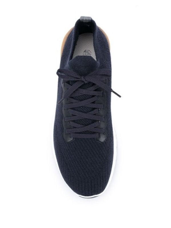 BRUNELLO CUCINELLI 브루넬로 쿠치넬리 남성 니트 로우탑 스니커즈 / 네이비 [매장가165만원대]