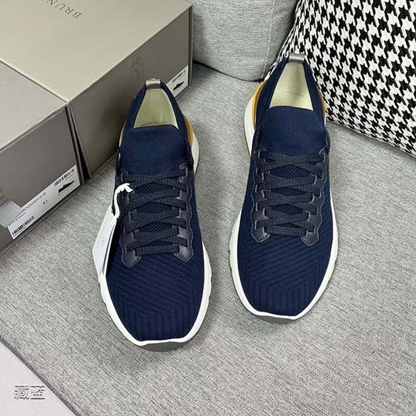 BRUNELLO CUCINELLI 브루넬로 쿠치넬리 남성 니트 로우탑 스니커즈 / 네이비 [매장가165만원대]