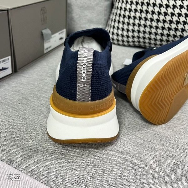 BRUNELLO CUCINELLI 브루넬로 쿠치넬리 남성 니트 로우탑 스니커즈 / 네이비 [매장가165만원대]