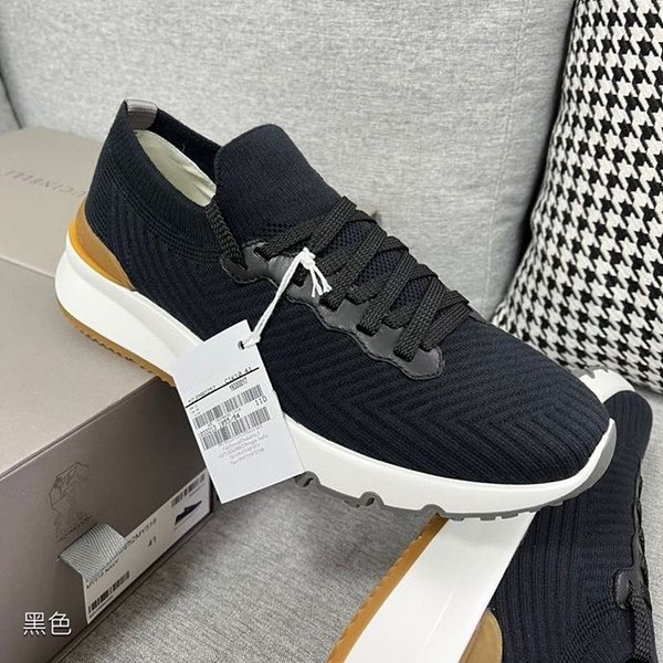 BRUNELLO CUCINELLI 브루넬로 쿠치넬리 남성 니트 로우탑 스니커즈 / 블랙 [매장가165만원대]