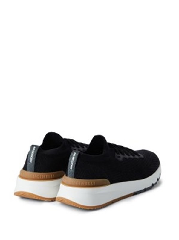 BRUNELLO CUCINELLI 브루넬로 쿠치넬리 남성 니트 로우탑 스니커즈 / 블랙 [매장가165만원대]