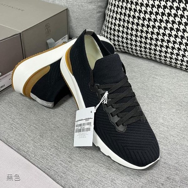 BRUNELLO CUCINELLI 브루넬로 쿠치넬리 남성 니트 로우탑 스니커즈 / 블랙 [매장가165만원대]