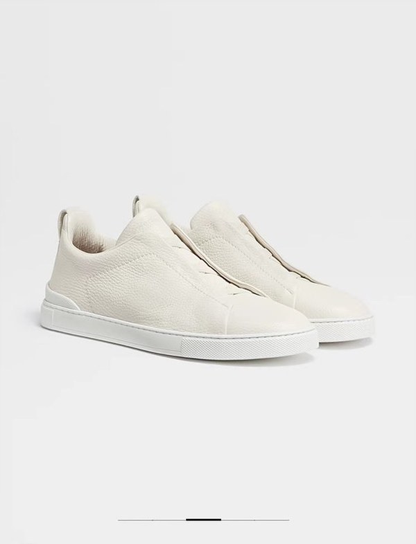 ZEGNA 제냐 트리플 스티치  풀 그레인 가죽 스니커즈 / 화이트 [매장가119만원대]