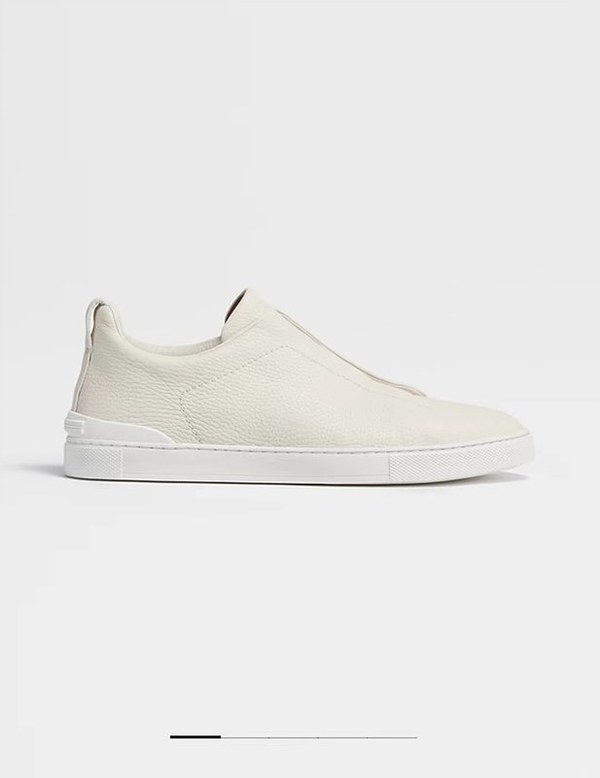 ZEGNA 제냐 트리플 스티치  풀 그레인 가죽 스니커즈 / 화이트 [매장가119만원대]