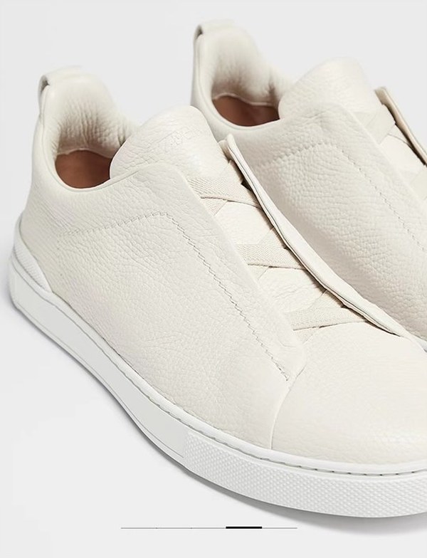 ZEGNA 제냐 트리플 스티치  풀 그레인 가죽 스니커즈 / 화이트 [매장가119만원대]