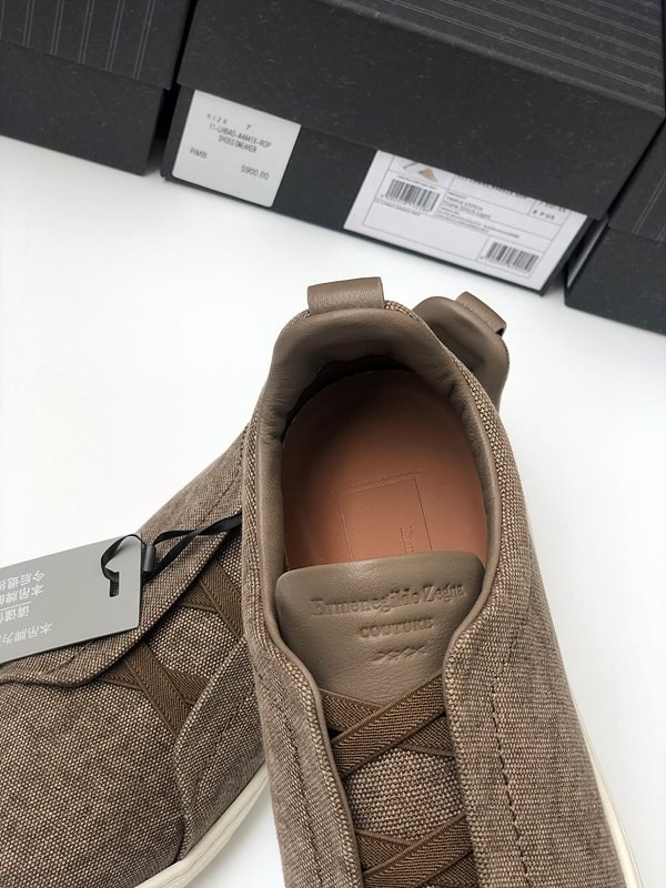 ZEGNA 제냐 트리플 스티치 로우탑 스니커즈 / 체스트넛브라운 [매장가119만원대]