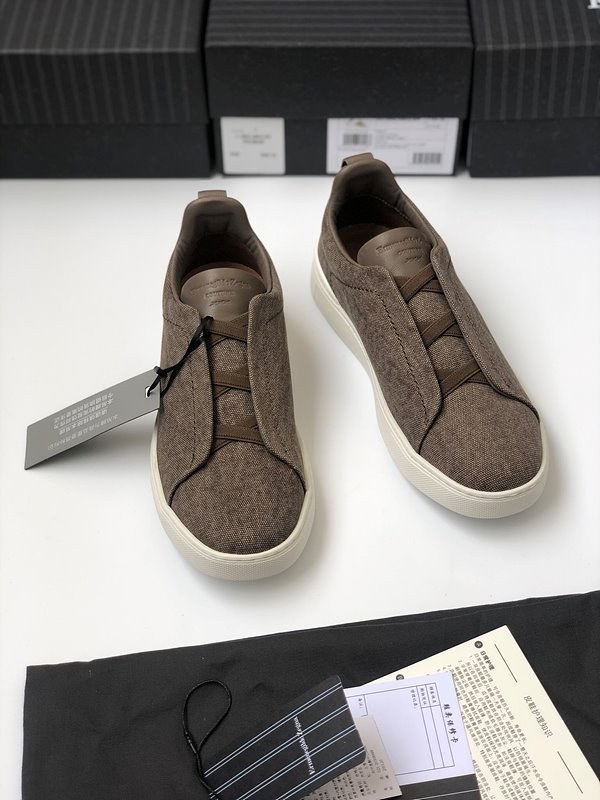 ZEGNA 제냐 트리플 스티치 로우탑 스니커즈 / 체스트넛브라운 [매장가119만원대]