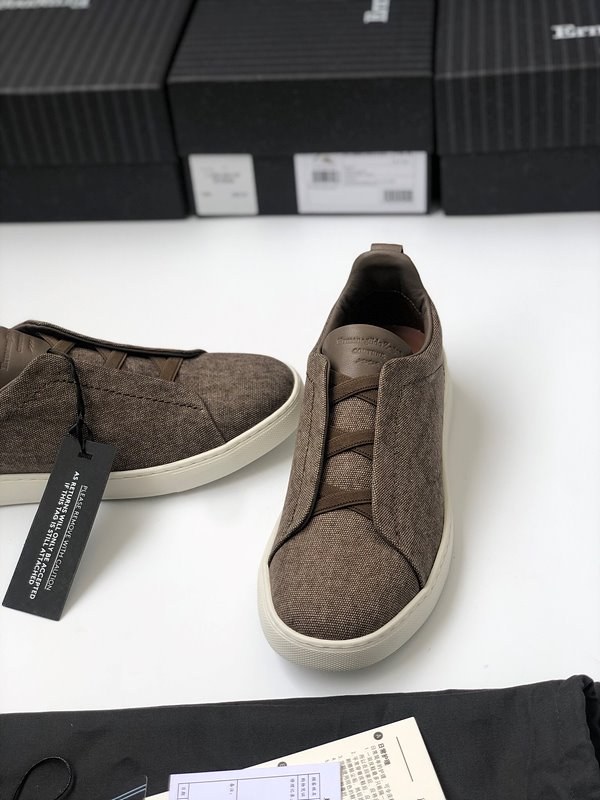 ZEGNA 제냐 트리플 스티치 로우탑 스니커즈 / 체스트넛브라운 [매장가119만원대]