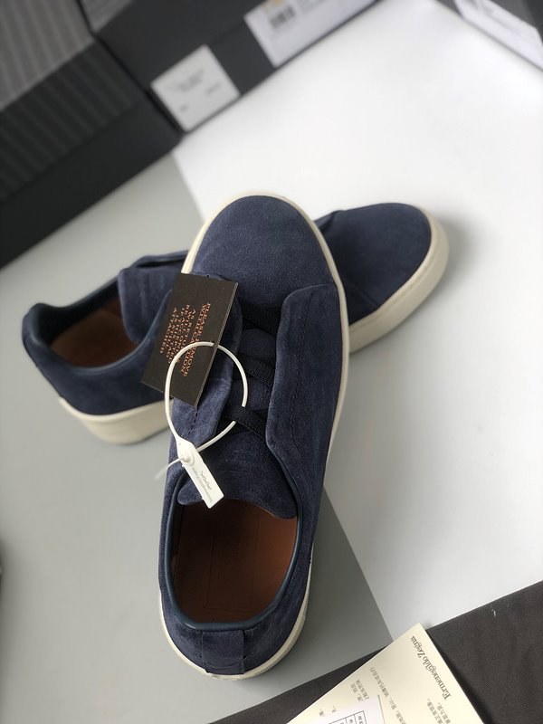 ZEGNA 제냐 트리플 스티치 로우탑 스니커즈 / 블루 [매장가119만원대]