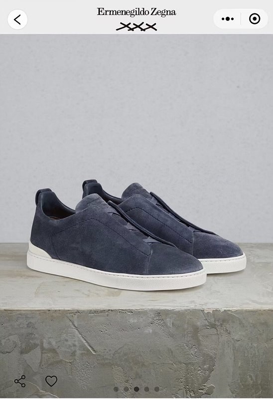 ZEGNA 제냐 트리플 스티치 로우탑 스니커즈 / 블루 [매장가119만원대]