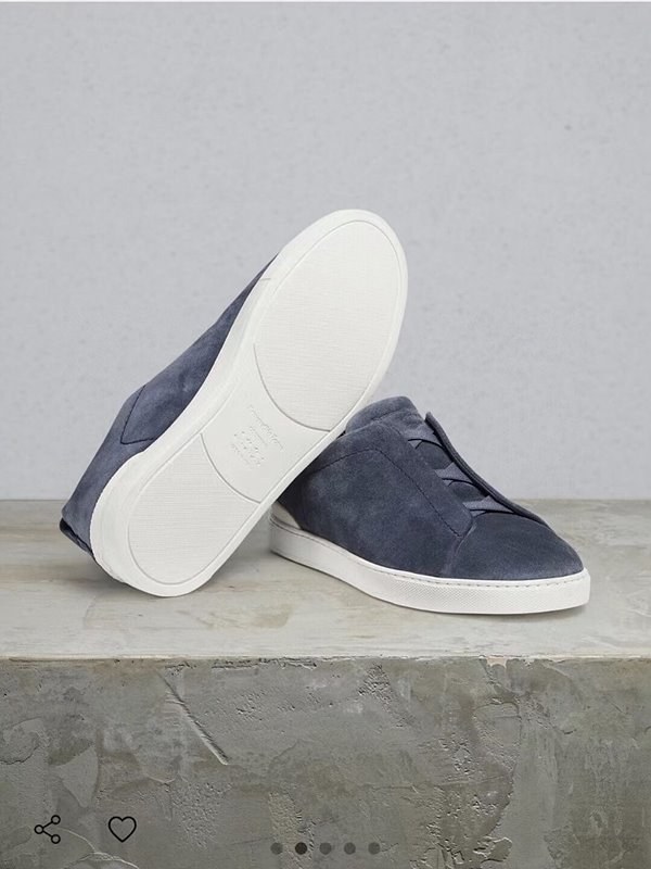 ZEGNA 제냐 트리플 스티치 로우탑 스니커즈 / 블루 [매장가119만원대]