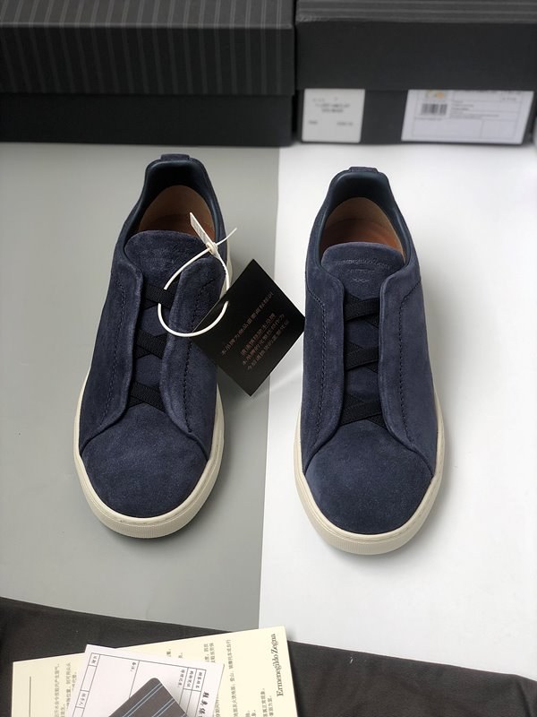 ZEGNA 제냐 트리플 스티치 로우탑 스니커즈 / 블루 [매장가119만원대]