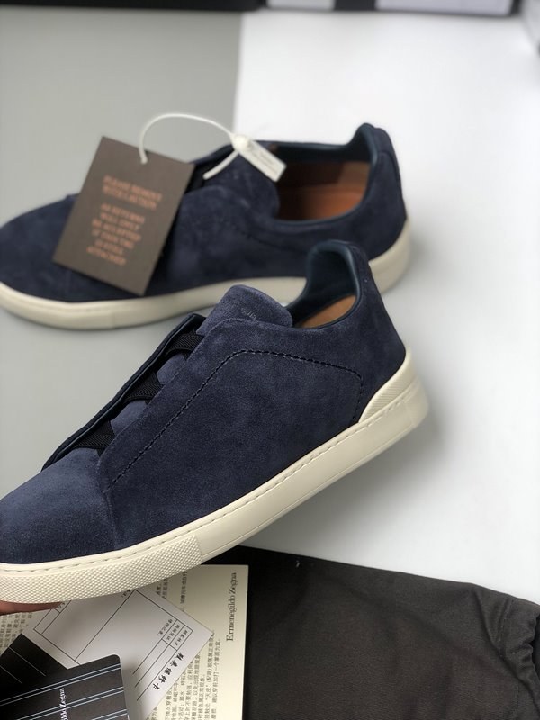 ZEGNA 제냐 트리플 스티치 로우탑 스니커즈 / 블루 [매장가119만원대]