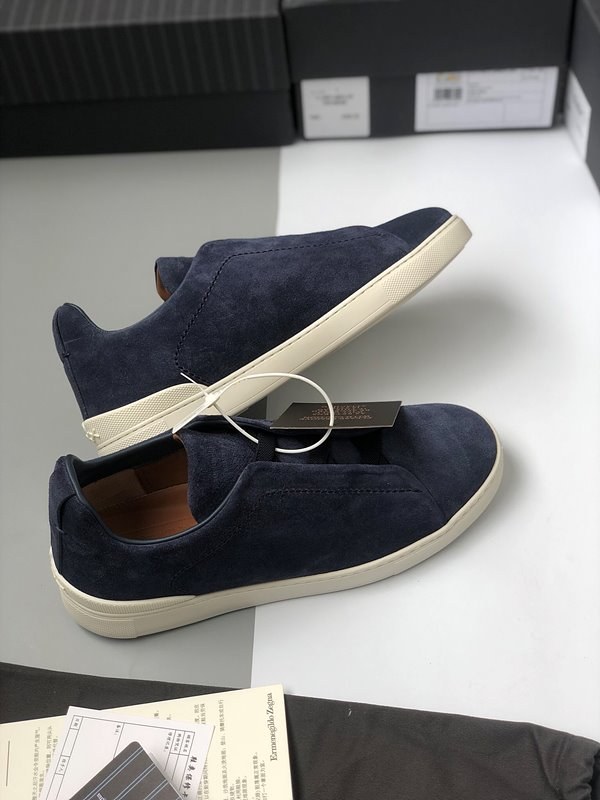 ZEGNA 제냐 트리플 스티치 로우탑 스니커즈 / 블루 [매장가119만원대]