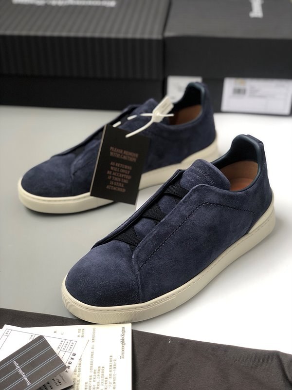 ZEGNA 제냐 트리플 스티치 로우탑 스니커즈 / 블루 [매장가119만원대]