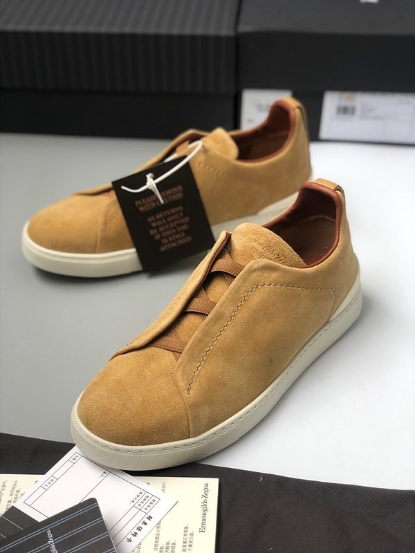 ZEGNA 제냐 트리플 스티치 로우탑 스니커즈 / 브라운 [매장가119만원대]